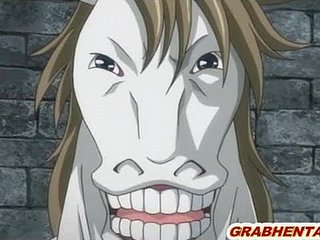 Hentai công chúa với bigboobs tàn nhẫn fucked bởi whisk broom ngựa quái vật