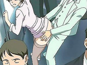 角質と巨乳アニメみだらはShuudan痴漢電車エピソードでファック